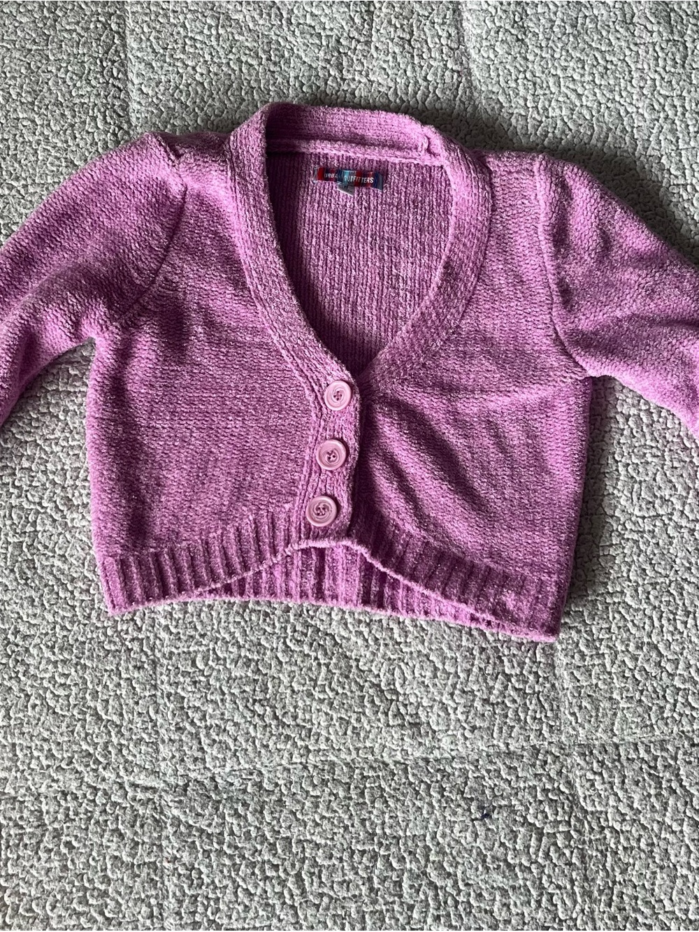 Urban Outfitters Lilac Cropped Button Cardigan